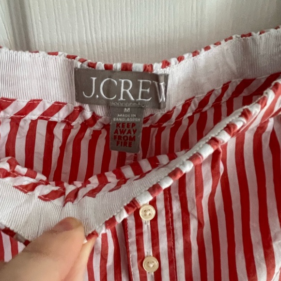 J. Crew Red Striped Pajama Set Size Medium - Picture 4 of 5